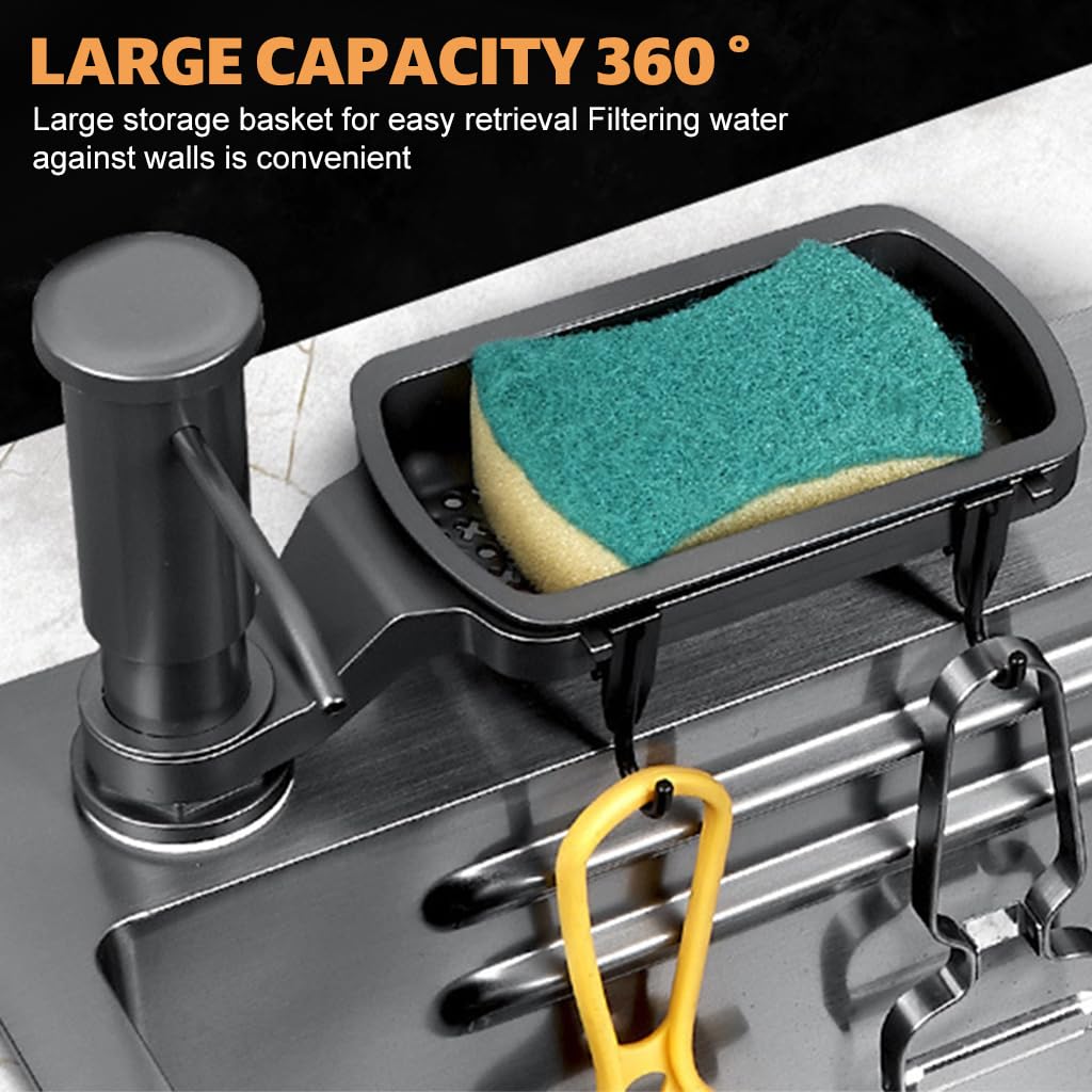 Supvox Liquid Soap Dispenser for Kitchen Sink 2 in 1 Sleek Kitchen Cleanser Dispenser with Dish Sponge Drain Holder Universal Liquid Soap Dispenser with 3.3ft Extension Pipe & Installation Kit Supvox Liquid Soap Dispenser for Kitchen Sink 2 in 1 Sleek Kitchen Cleanser Dispenser with Dish Sponge Drain Holder Universal Liquid Soap Dispenser with 3.3ft Extension Pipe & Installation Kit